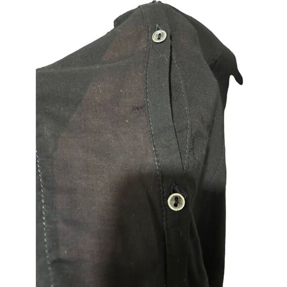 Helmut Lang High Low Hem Button Front Long Sleeve Blouse Black Size S Capsule - Picture 6 of 9